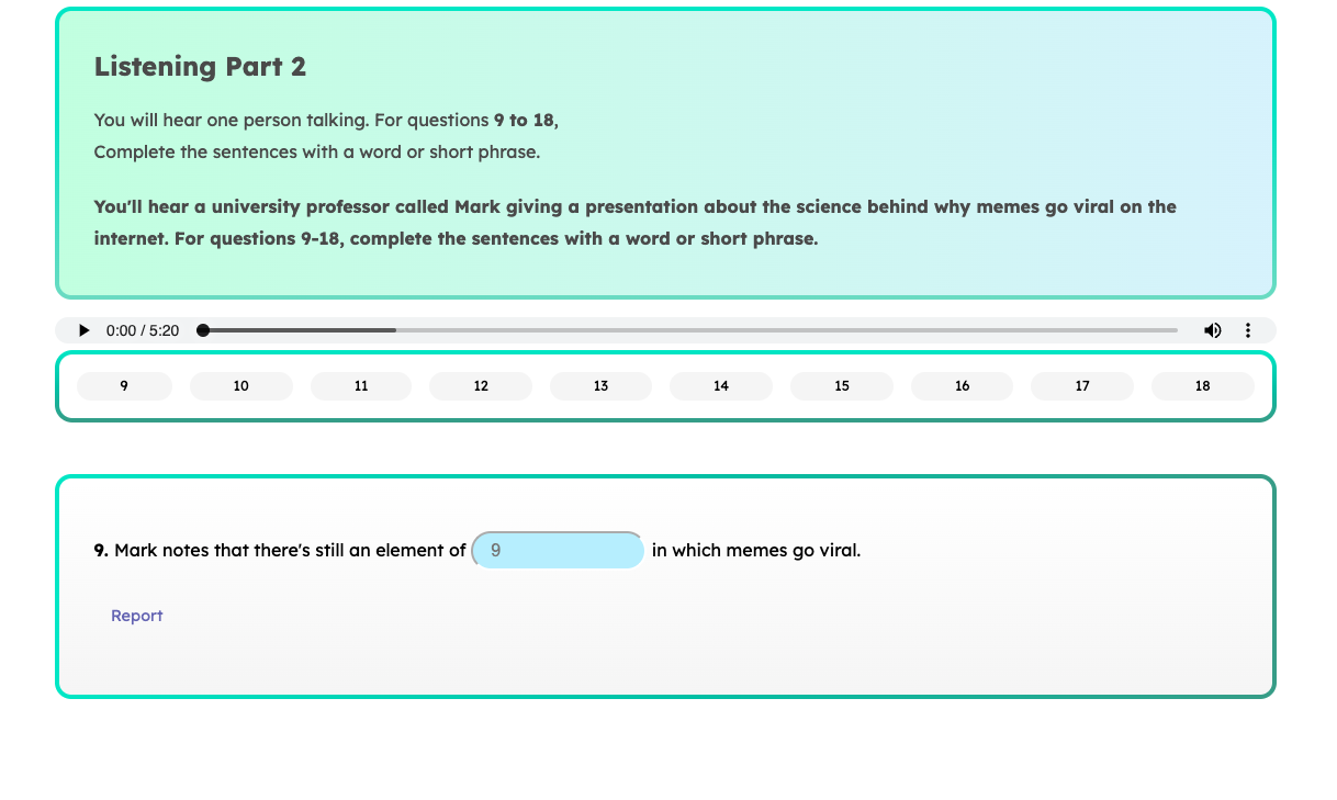 Cambridge B2 First Listening Part 2 Sample
